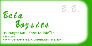 bela bozsits business card